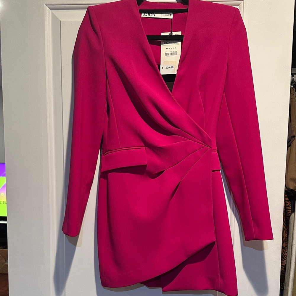 ZARA Elegant Pink Wrap Dress